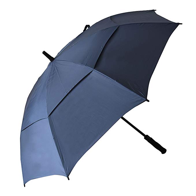 SKYLE 60 Inch Automatic Open Golf Umbrella Extra Large Oversize Double Canopy Vented Windproof Waterproof Stick Umbrellas