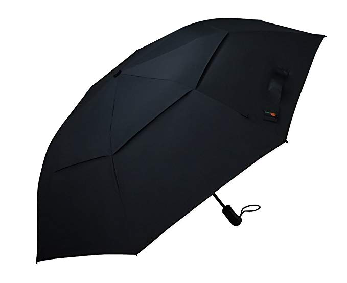 Umenice Premium Folded Golf Umbrella Automatic 8-Rib windproof 210T Fabric Black Color