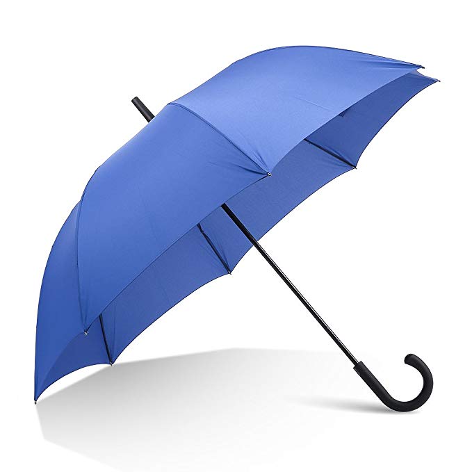 RUMBRELLA Golf Stick Umbrella Large UK Windproof Umbrellas 54IN Auto Open with J Hook Handle and Patent No Rivet Connector