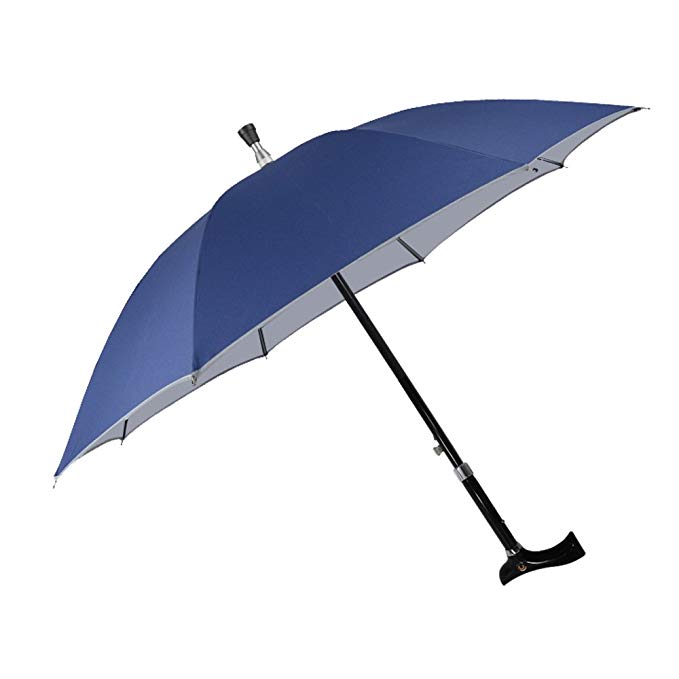 Saiveina 49 inch Adjustable Walking Stick Umbrella, Windproof UV Protection Cane Umbrella