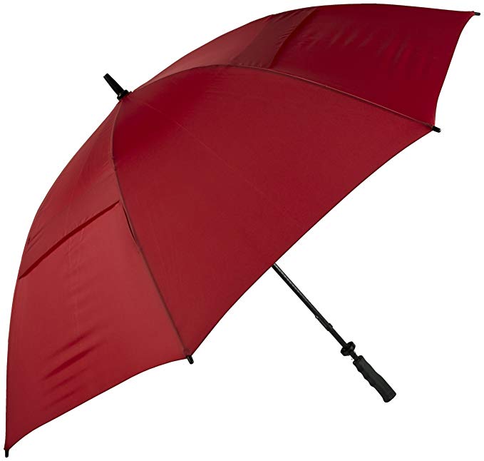 Haas-Jordan by Westcott Hurricane 345 Tour Plus Golf Umbrella, Crimson, 62-Inch