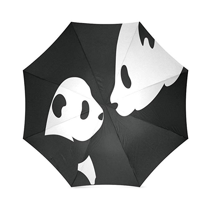 Cute Panda Compact Foldable Rainproof Windproof Travel Umbrella