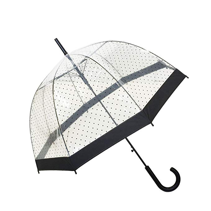 SMATI Stick Birdcage Clear Dots Umbrella Dome Automatic Open