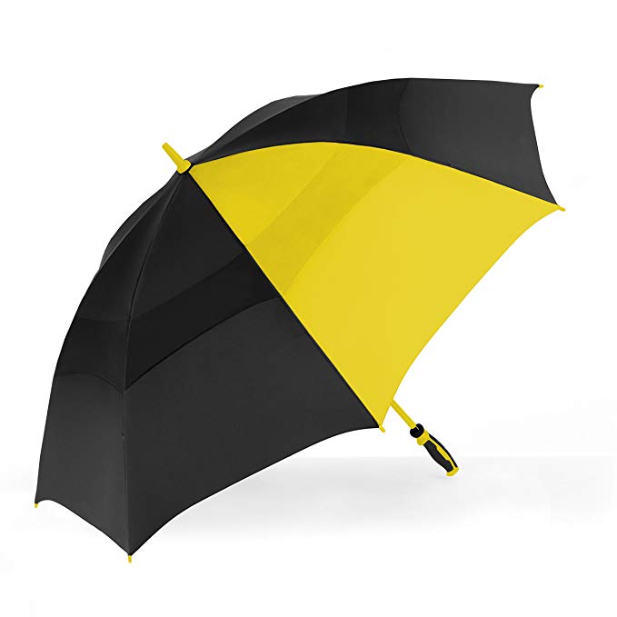 ShedRain® Windjammer Vented Color Pop Golf Umbrella: Black and Yellow